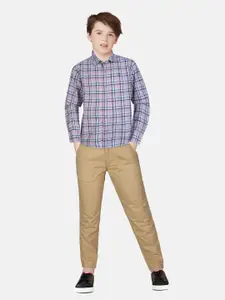 Gini and Jony Boys Pink Tartan Checked Casual Shirt