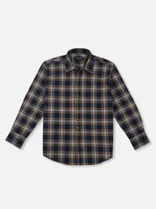 Gini and Jony Boys Navy Blue Checked Casual Shirt