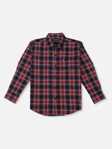 Gini and Jony Boys Red Tartan Checked Casual Shirt