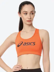 ASICS Women Orange & Black Bra Lightly Padded Sports Bra