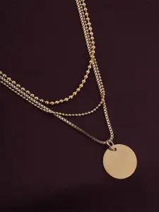 PALMONAS Gold-Toned Silver Gold-Plated Layered Necklace