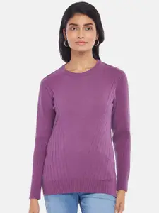 Honey by Pantaloons Women Purple Solid  Full Sleeves Pullover