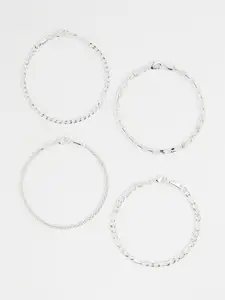 H&M H&M Men Silver-Toned Wraparound 4-Pack Bracelets