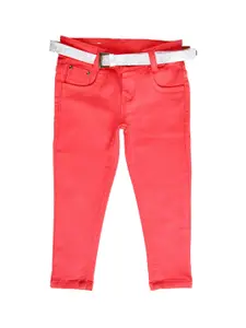 V-Mart Girls Coral Solid Classic Jeans