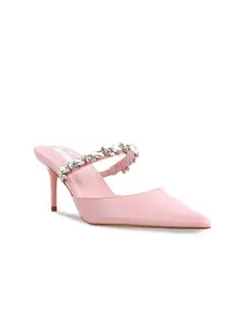 London Rag Pink Embellished PU Party Stiletto Pumps