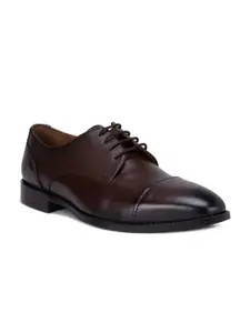 ROSSO BRUNELLO Men Brown Solid Leather Formal Shoes