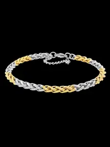 NAKABH Men Gold-Toned & Silver-Toned Gold-Plated Link Bracelet