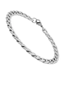 NAKABH Men Silver Plated Stainless Steel Chain Bracelet