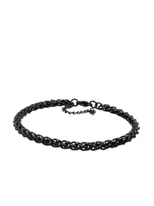 NAKABH Men Black Handcrafted Link Bracelet