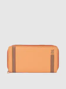 Baggit Women Orange PU Zip Around Wallet