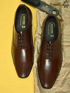ALBERTO MORENO Men Brown Solid Formal Oxfords