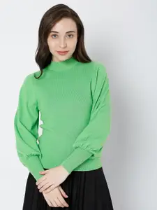 Vero Moda Women Green turtle neck Pullover
