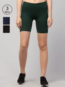 Apraa & Parma Women Green Slim Fit Cycling Sports Shorts