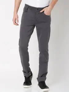 Mufti Men Grey Slim Fit Chinos Trousers