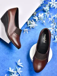 VALIOSAA Brown Colourblocked Work Kitten With Laser Cuts