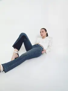 Vero Moda Women Blue High-Rise Light Fade Stretchable Jeans