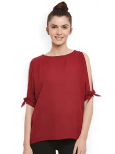 Miss Chase Women Maroon Solid Top