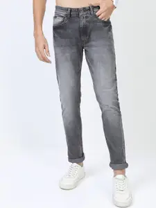 HIGHLANDER Men Grey Slim Fit Heavy Fade Stretchable Jeans