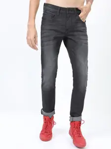 HIGHLANDER Men Charcoal Slim Fit Light Fade Stretchable Jeans