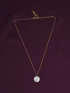 PALMONAS Gold Plated & White Silver Handcrafted Necklace