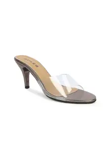 SOLES Women Metallic Solid Synthetic Open Back Heels