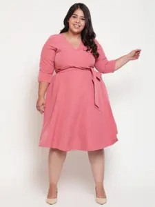 Amydus Women Plus Size  Rose Wrap Dress