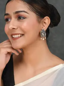 Silvermerc Designs Silver-Toned Contemporary Drop Earrings