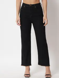 Kotty Women Black Jean Straight Fit High-Rise Stretchable Jeans