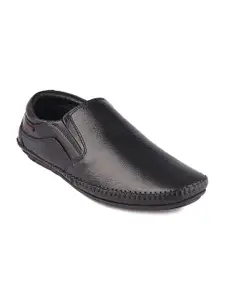 Red Chief Men Black Solid Formal Slip-On Shoes