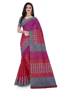 SHANVIKA Woman Striped Print Pure Cotton Saree With Blouse Piece