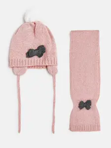Chicco Medium Pink 2 Pcs Outfit Hat, Scarf