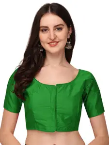 PUJIA MILLS Women Green Solid Readymade Saree Blouse