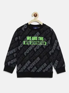Chicco Boys Black Typography Printed Sweatshirt