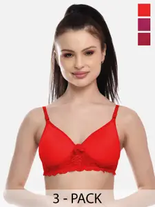 FIMS Pack Of 3 Lightly Cotton Padded Bra