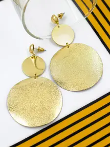 Bellofox Gold-Toned Circular Drop Earrings