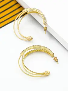Bellofox Gold-Toned Circular Half Hoop Earrings