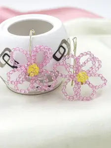Bellofox Pink Floral Hoop Earrings