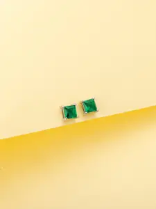 GIVA  925 Sterling Silver Emerald Green Square Stud Earrings