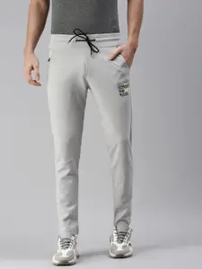 SHOWOFF Men Grey Solid Cotton Track Pants