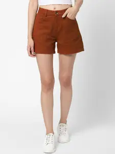 VASTRADO Women Rust Chino Shorts