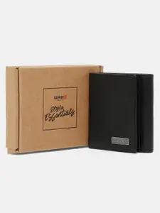 SPYKAR Men Black Leather Two Fold Wallet