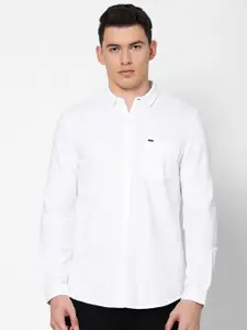 Lee Men White Slim Fit Cotton Casual Shirt