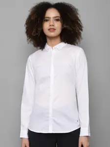 Allen Solly Woman White Solid Casual Shirt