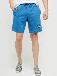 max Men Blue Solid Shorts