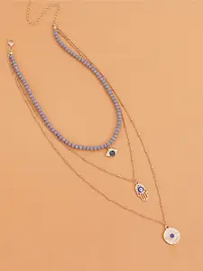 Jewels Galaxy Women Gold-Toned & Grey Gold-Plated Necklace