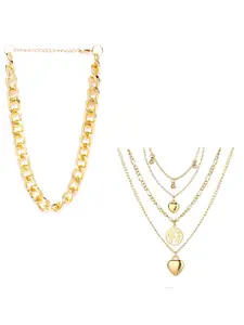 Jewels Galaxy Set Of 2 Gold-Plated Necklace