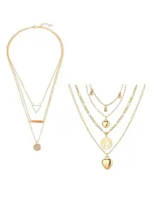 Jewels Galaxy Set Of 2 Gold-Plated Necklace