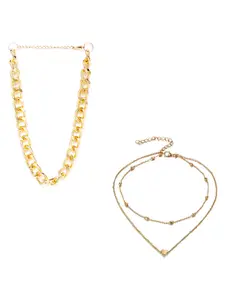 Jewels Galaxy Set Of 2 Gold-Plated Necklace