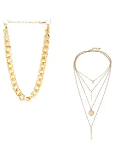 Jewels Galaxy Set Of 2 Gold-Plated Necklace