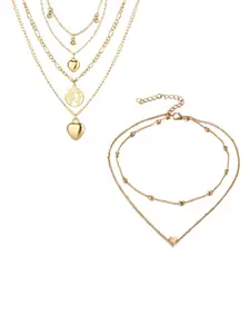 Jewels Galaxy Gold-Toned Gold-Plated Layered Necklace